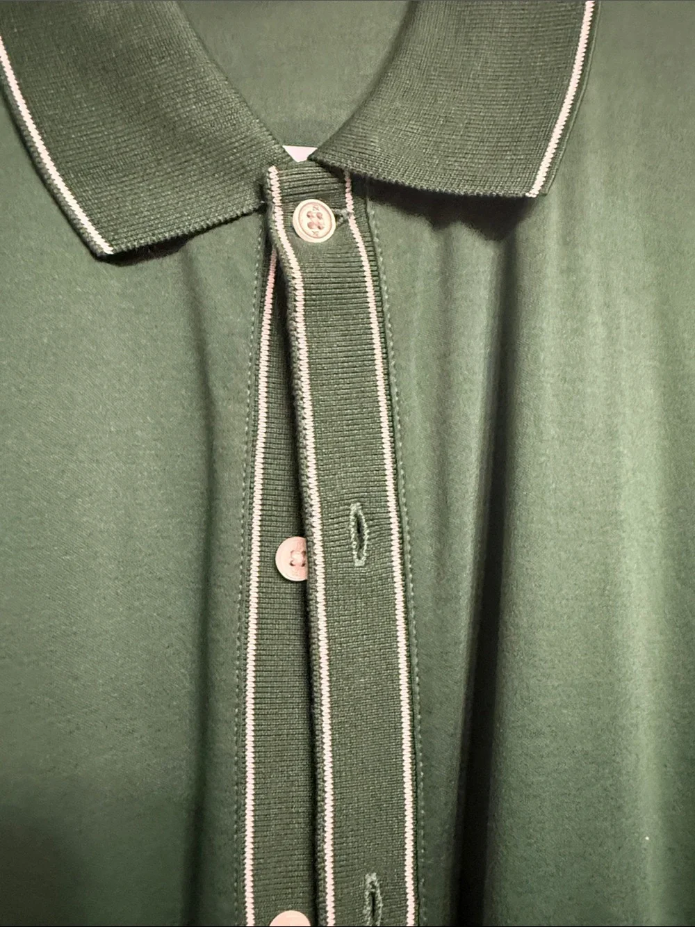 Banana Republic Forest Green Polo with White Piping
